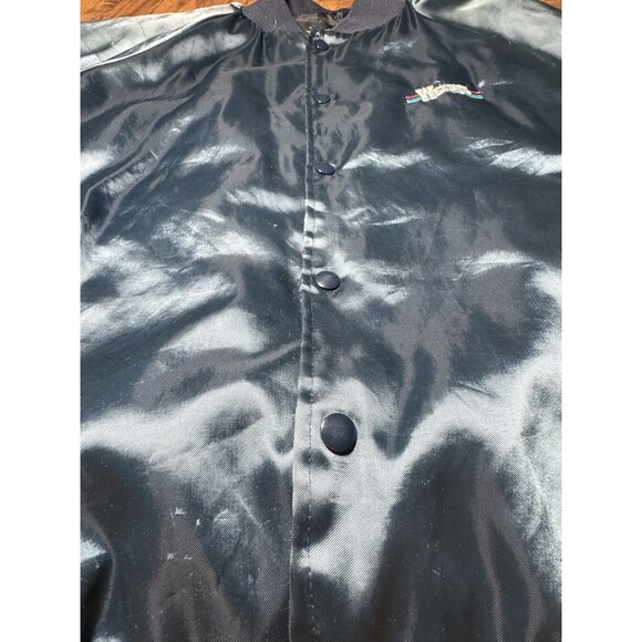 Vintage Wendy’s Jacket Black Satin Bomber Fast Food Employee Uniform 80s Medium - Picture 3 of 12
